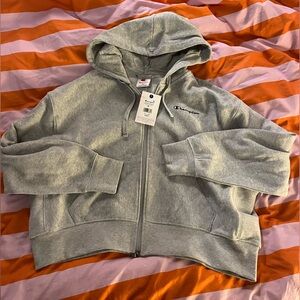 Champion Heather Gray Full-Zip Hoodie